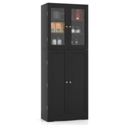 Costway Tall Storage Cabinet Kitchen Pantry Cupboard With Tempered Glass Doors & Shelves Black/White 19 Costway Tall Storage Cabinet Kitchen Pantry Cupboard With Tempered Glass Doors & Shelves Black/White -Baxton Studio Shop GUEST 7d28cfd6 e4cb 49bf bb89 e80874f61da2