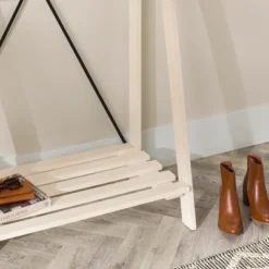 68" Solid Wood X Back Angled Hall Tree White Wash - Saracina Home -Baxton Studio Shop GUEST 7d5bc172 d8fa 4796 9cb5 a89aea437381