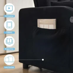 Sofa Bed Couch, Futon Sleeper Couches With Pull Out Bed, USB Convertible Sofa Cama For Small Spaces