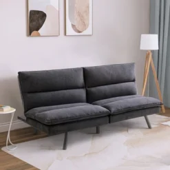 Dyonery 71 In Convertible Faux Leather Sofa Couch,Memory Foam Futon Couch Bed,Small Splitback Modern Loveseat Sleeper Sofa Bed For Living Room -Baxton Studio Shop GUEST 7d7df9a3 52a9 4be4 870c 3c488cce408c