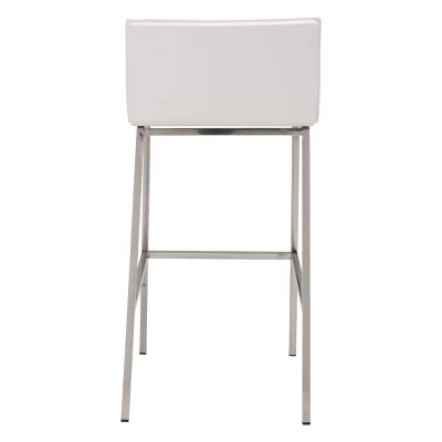 29.5" Elegant Slim Barstool White - ZM Home 4 29.5" Elegant Slim Barstool White - ZM Home - Image 4