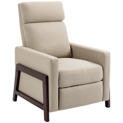 HOMCOM Manual Recliner Chair For Living Room Bedroom, Reclining Sofa Armchair With Footrest, Greige 3 HOMCOM Manual Recliner Chair For Living Room Bedroom, Reclining Sofa Armchair With Footrest, Greige - Image 3