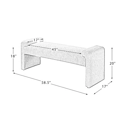 Johannes 58.5"W Transitional Bedroom Upholstered Bench | ARTFUL LIVING DESIGN 9 Johannes 58.5"W Transitional Bedroom Upholstered Bench | ARTFUL LIVING DESIGN - Image 9