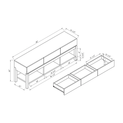 Ganett Wood TV Stand In White Oak And Distressed Gray - Furniture Of America 5 Ganett Wood TV Stand In White Oak And Distressed Gray - Furniture Of America - Image 5