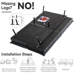 Dyonery 71 In Convertible Faux Leather Sofa Couch,Memory Foam Futon Couch Bed,Small Splitback Modern Loveseat Sleeper Sofa Bed For Living Room -Baxton Studio Shop GUEST 7e65532b 9264 428c 8ddd da58f1f22698