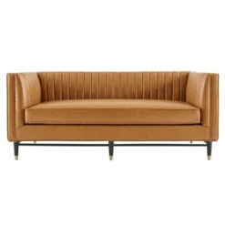 Devote Channel Tufted Vegan Leather Loveseat Tan - Modway -Baxton Studio Shop GUEST 7eb9c604 27fa 41f6 9257 e0722fb88843