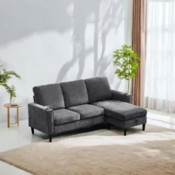 SKRAN Sectional Sofa,Modern Design Chenille With Storage Chaise For Apartment, Studio, Office,Living Room -Baxton Studio Shop GUEST 7ecb5131 a3f1 4bc5 a424 885a2521328f