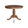 29.1" Dining Tables Round Top Carson Pedestal Distressed Oak - International Concepts