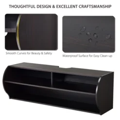 Costway 48.5'' Wall Mounted Audio/Video TV Stands Console Living Room Furniture W/Shelves -Baxton Studio Shop GUEST 7f1c1d6b 4ada 4b09 b333 ae419f83125f