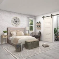 Farmhouse Upholstered Metal Storage Bench - Olivia & May -Baxton Studio Shop GUEST 7f212152 b62f 4985 ba5b e4cdba0a3b84