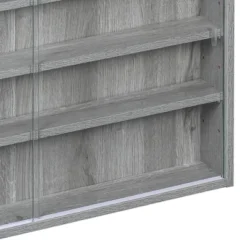 HOMCOM 5-storey Wall Shelf Display Cabinet, Shotglass Display Case With 2 Glass Doors And 4 Adjustable Shelves, Gray -Baxton Studio Shop GUEST 7f3b2c7d 2fc3 4d17 8260 f9ce756e3e09