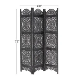 Eclectic Wood Room Divider Screen Black - Olivia & May -Baxton Studio Shop GUEST 7f665cbb 1166 4032 983f d614dfa2336d