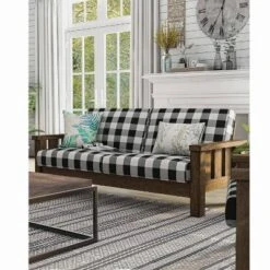 Jovie Gingham Rustic Sofa - HOMES: Inside + Out -Baxton Studio Shop GUEST 7f82f1e6 5ee6 49ab a034 ce2d29133308