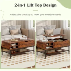Costway Lift Top Coffee Table Sturdy Metal Frame Storage Table For Living Room Rustic Brown 12 Costway Lift Top Coffee Table Sturdy Metal Frame Storage Table For Living Room Rustic Brown -Baxton Studio Shop GUEST 7f925ce8 3fe0 4702 be4a 944e17f5f839