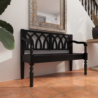 Farmhouse Wood Sitting Bench - Olivia & May 20 Farmhouse Wood Sitting Bench - Olivia & May - Image 20