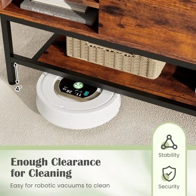 Costway Lift Top Coffee Table Sturdy Metal Frame Storage Table For Living Room Rustic Brown 8 Costway Lift Top Coffee Table Sturdy Metal Frame Storage Table For Living Room Rustic Brown - Image 8