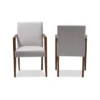Set Of 2 Andrea Mid - Century Modern Upholstered Wooden Armchair - Grayish Beige - Baxton Studio
