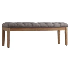 Beechhurst Button Tufted Bench Wood - Inspire Q -Baxton Studio Shop GUEST 80958c92 9946 415d b0e8 8d1ffdf0324d
