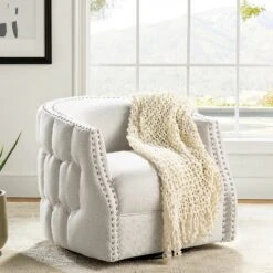 Jorge Curved And Ergonomic Design Barrel Chair With Decorative Nailhead Tirms Swivel Chair | ARTFUL LIVING DESIGN 19 Jorge Curved And Ergonomic Design Barrel Chair With Decorative Nailhead Tirms Swivel Chair | ARTFUL LIVING DESIGN -Baxton Studio Shop GUEST 809919e0 093f 4e43 9e06 5225d3a76c53