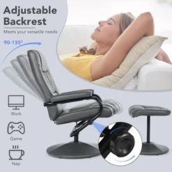 Costway 360° Swivel Recliner Chair PVC Leather Lounge Accent Armchair W/ Ottoman BrownBlackGrey 15 Costway 360° Swivel Recliner Chair PVC Leather Lounge Accent Armchair W/ Ottoman BrownBlackGrey -Baxton Studio Shop GUEST 80a67e0c 4c3a 4cd6 9c10 b86129585875