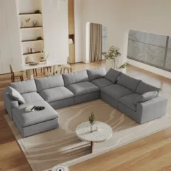 WJShome 160" Cloud Couch Modular Sectional Sofa For Livingroom,Convertible Sofa With Storage Ottomans,7 Seat Wide Couches 23 WJShome 160" Cloud Couch Modular Sectional Sofa For Livingroom,Convertible Sofa With Storage Ottomans,7 Seat Wide Couches -Baxton Studio Shop GUEST 80db92bc 583e 4bd0 afe5 81dc1f504cf5