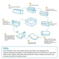 116"W Modular L Shaped Sectional Sofa, Luxury Floor Couch Set, 5 Piece Free Combination Sofa 4S - ModernLuxe -Baxton Studio Shop GUEST 80fb81ee 6f98 4a65 8058 cc1368047988 1