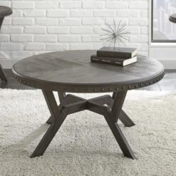 Alamo Round Cocktail Table Gray - Steve Silver