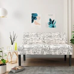 Costway Loveseat Sofa Fabric Settee Bench Bed Chair Wooden Leg Living Room -Baxton Studio Shop GUEST 81150729 472c 48bc bae4 7e205cd980b5