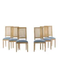 Christopher Knight Home Brownell French Country Wood And Cane Upholstered Dining Chairs (Set Of 6) -Baxton Studio Shop GUEST 8179406f 41d2 4e19 ae14 0cf9fa71e6c6