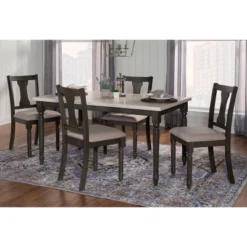 5pc Reagan Dining Set Gray - Powell Company -Baxton Studio Shop GUEST 817b0882 59a8 4008 9766 da03efd98f9b