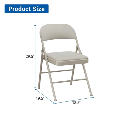 2/4 Pack Folding Chairs, Outdoor Portable Stackable Commercial Seat With Padded Cushion And Back, Metal Frame Chairs For Home 2 2/4 Pack Folding Chairs, Outdoor Portable Stackable Commercial Seat With Padded Cushion And Back, Metal Frame Chairs For Home - Image 2