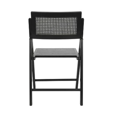 Emma And Oliver Set Of 2 Cane Rattan Folding Chairs With Solid Wood Frames And Seats And Breathable Woven Rattan Backrest 8 Emma And Oliver Set Of 2 Cane Rattan Folding Chairs With Solid Wood Frames And Seats And Breathable Woven Rattan Backrest - Image 8