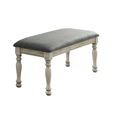 6pc Gordon Transitional Dining Set With Bench Gray/Beige - HOMES: Inside + Out 3 6pc Gordon Transitional Dining Set With Bench Gray/Beige - HOMES: Inside + Out - Image 3