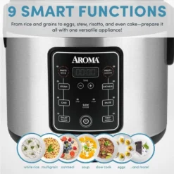Aroma 20 Cup Digital Multicooker & Rice Cooker - Stainless Steel: 5 Settings, Automatic Keep Warm, Nonstick, 700W -Baxton Studio Shop GUEST 81e1d15c b5c0 4004 8774 ce6b9bf06246