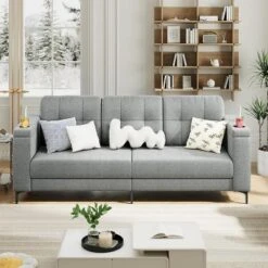 83.5" 3 Seater Sofa Couch With Storage Armrests For Living Room, Comfy Sofa Couch With Wide Seat 16 83.5" 3 Seater Sofa Couch With Storage Armrests For Living Room, Comfy Sofa Couch With Wide Seat -Baxton Studio Shop GUEST 81e923cd 836c 4b74 af7c 0eefdb2c391e