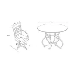 5pc Carter Swivel Dining Set Metal/Tan/Cherry - Powell Company -Baxton Studio Shop GUEST 81f33250 f9f8 4ee8 a776 c34e19c47218