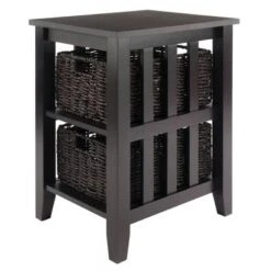 Morris Side Table With Baskets Espresso/Chocolate - Winsome -Baxton Studio Shop GUEST 81f5c8d7 ad77 420a 9ca1 75d3b262dd1c