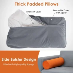 Costway Modular L-shaped Sectional Sofa With Reversible Chaise & 2 USB Ports Ash Grey -Baxton Studio Shop GUEST 822077d6 7931 4340 aaee d15308bcd495