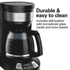 Hamilton Beach 12 Cup Programmable Coffee Maker - Black - 46290: Drip Coffee Machine, Nonstick Hot Plate, Brew Pause -Baxton Studio Shop GUEST 8271757b 7c9d 423d 96fa 4a9b16abb297