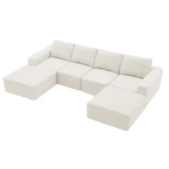 110"W Modular U-Shaped Sectional Sofa, Luxury Chenille Upholstered Foam-Filled Floor Couch Set - ModernLuxe -Baxton Studio Shop GUEST 82a251d4 5e17 4178 afba d28a3eb7e042