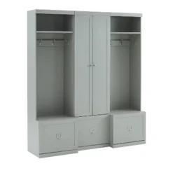 3pc Harper Entryway Set With Pantry Closet And 2 Hall Trees Gray - Crosley -Baxton Studio Shop GUEST 82b36dfb 0b60 4b43 9733 d7e5e60e1773