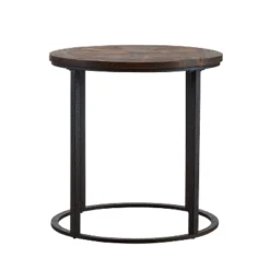Lymedon Round Reclaimed Wood End Table Natural/Black - Aiden Lane -Baxton Studio Shop GUEST 82d6c45d 0e9f 4bd7 bc7f 2d115404bfb4
