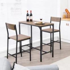 Costway 3PCS Bar Table Set Industrial Counter Height Dining Table Set W/2 Stools 12 Costway 3PCS Bar Table Set Industrial Counter Height Dining Table Set W/2 Stools -Baxton Studio Shop GUEST 83007216 9eb8 45c8 87d5 dab9ab1f283f