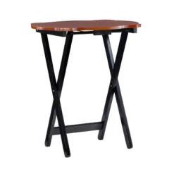 Austin Tray Table Set Black/Hazelnut - Powell Company -Baxton Studio Shop GUEST 8327ba41 0d3c 43d2 a09b 652ee895018d