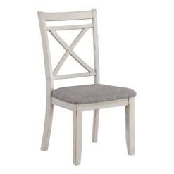 6pc Arga Solid Wood Dining Set Gray/Antique White - HOMES: Inside + Out -Baxton Studio Shop GUEST 839bd429 d6e7 4d0e bf61 10b205dae3e9