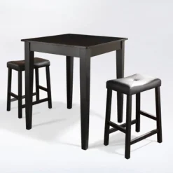 3pc Pub Dining Set With Upholstered Saddle Stools Black - Crosley -Baxton Studio Shop GUEST 839fdee9 e436 4f34 b6ff b94a1630f792