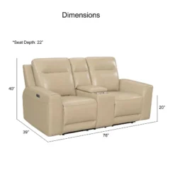 Doncella Power Recliner Console Loveseat Sand - Steve Silver Co. -Baxton Studio Shop GUEST 83ccc4a1 e75a 418f 8c8d 0bb1a58c890b