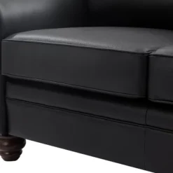 Antonia 60" Wide Chesterfield Loveseat, Genuine Leather Sofa With Nailhead Trim And Rolled Armrests -A+B | ARTFUL LIVING DESIGN -Baxton Studio Shop GUEST 83d3a4ef d912 43ac b742 3da3b5a7a162