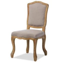 Chateauneuf French Weathered Oak Finish Fabric Upholstered Dining Side Chair Beige - Baxton Studio: Linen, No Assembly Required 7 Chateauneuf French Weathered Oak Finish Fabric Upholstered Dining Side Chair Beige - Baxton Studio: Linen, No Assembly Required -Baxton Studio Shop GUEST 83f0faa0 f058 452a 834d 5dc8a456c10c