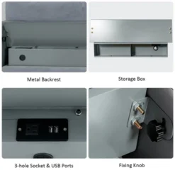 Costway Modular L-shaped Sectional Sofa With Reversible Chaise & 2 USB Ports Ash Grey -Baxton Studio Shop GUEST 83f6c769 2dc0 40ff a24c 6a00929ab398